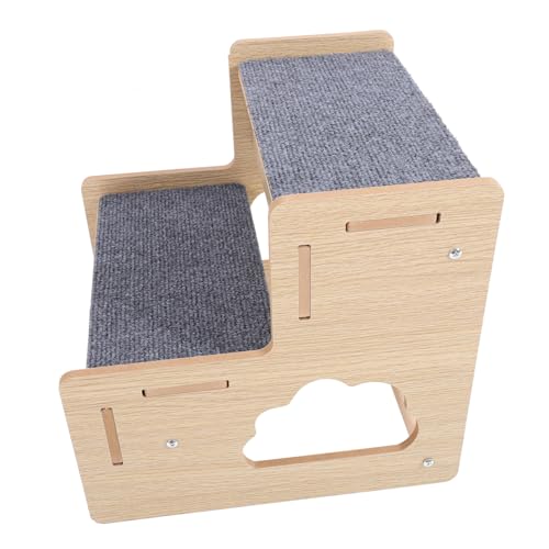KOMBIUDA Holz hundetreppe für Kleine Hunde und Katzen Tragbar Stabile rutschfeste Haustiertreppe mit Sicherer Rahmenstruktur Leicht zu Reinigen für Sofa Bett Reisen von KOMBIUDA