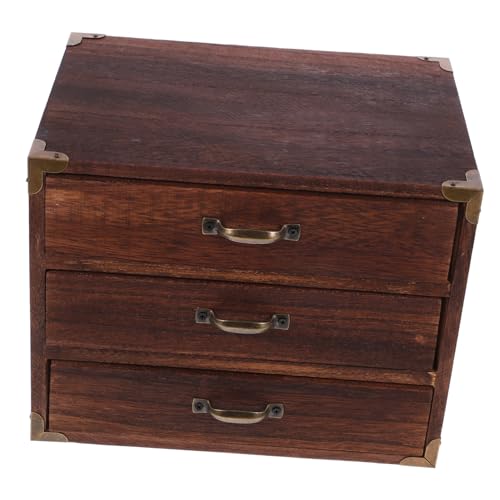 KOMBIUDA Kasten Schubladenschrank Schreibtischschrank Mit Schubladen Desktop-schrank-organizer Schreibtisch-schubladenbox Aus Schatzkiste Dekorative Jahrgang Büro Holz Aufbewahrungsschrank von KOMBIUDA