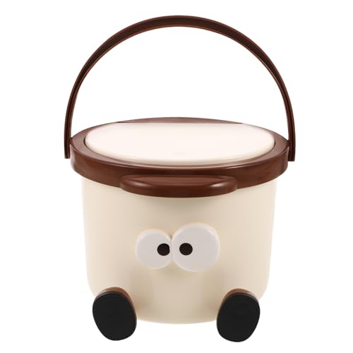 KOMBIUDA Kawaii Mini Abfallbehälter mit Deckel Kleiner Desktop Mülleimer für Schlafzimmer Badezimmer und Büro Kreative Tischabfalltonne mit Niedlichem Cartoon Design für Erwachsene von KOMBIUDA