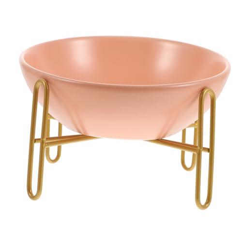 KOMBIUDA Keramik Futternapf für Katzen und Hunde mit Erhöhtem Metallständer Rutschfester Futternapf Glatte Oberfläche Sicherer Futterbehälter Praktischer Napf für Kleine Haustiere von KOMBIUDA