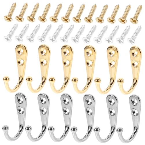 KOMBIUDA 12stücke Retro-kleiderhaken Aus Zinklegierung Multifunktionshaken Wandschlüsselhalter Punch-kleiderhaken Vintage-stil Für Schlafzimmer Bad Wohnzimmer Kleiderschrank von KOMBIUDA