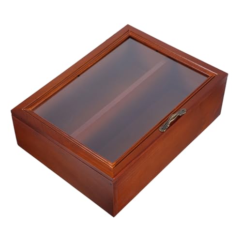 KOMBIUDA Kleine Vitrine aus Massivem Holz mit Acryl tür Vintage Display Schrank zum Hinstellen und Aufhängen Zweistöckiges Schmuck Modellständer für Sammlerstücke und Dekoration von KOMBIUDA