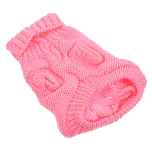 KOMBIUDA Kleiner Hund Winterpullover aus Weichem Wollgarn Elastischer Rollkragen Wärmende Hundekleidung für Kleine Hunde Modischer Haustierpullover in Rosa Hautfreundlich und Langlebig von KOMBIUDA