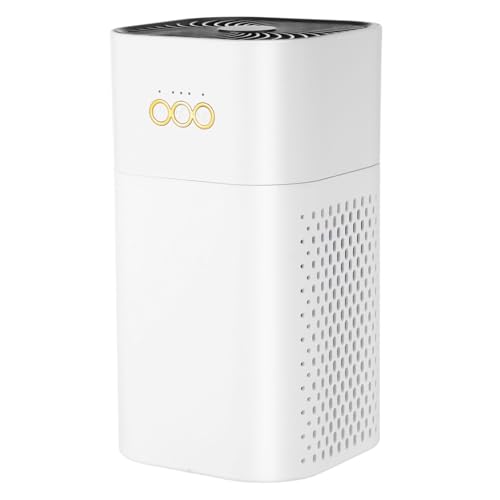 KOMBIUDA Kompakter USB Weiß Leiser Mini Luftfilter für Schlafzimmer Büro Kleine Räume Effektive Rauch- Staub Tierhaarentfernung Lüfterregelung für Wohn Schlafräume von KOMBIUDA