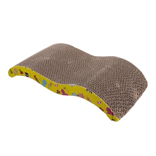 KOMBIUDA Kratzbrett Katze Form aus Hochwertiger Wellpappe Langlebiges Katzen Kratzspielzeug mit Kratzfestem Design Geeignet für Katzen und Kätzchen als Spiel und Ruheplatz Farblich von KOMBIUDA
