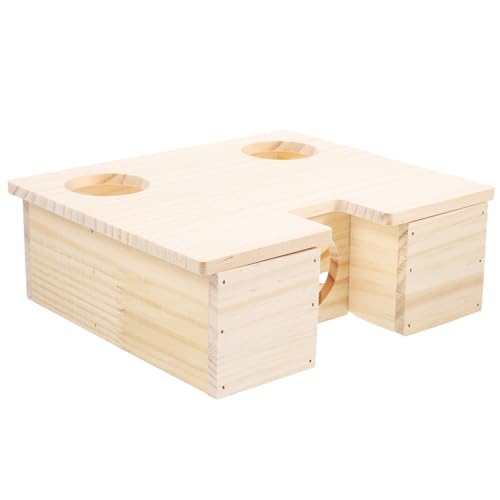 KOMBIUDA Mehrkammeriges Hamsterversteck aus Natürlichem Massivholz Beißfestes Kleintier spielhaus mit Labyrinth Holzplattform für Schlaf und Spiel Geeignet als Meerschweinchen Haus und KOMBIUDA Mehrkammeriges Hamsterversteck aus Natürlichem Massivholz Beißfestes Kleintier spielhaus mit Labyrinth Holzplattform für Schlaf und Spiel Geeignet als Meerschweinchen Haus und von KOMBIUDA