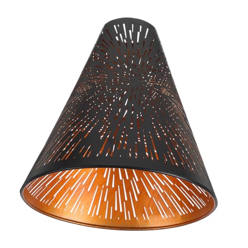 KOMBIUDA Moderne Eisen Lampenschirm Schwarz mit Gestuftem Design Metall Lampenschirm für Tischlampen Lochdurchmesser Dekorativer Ersatzschirm für Stehlampe und Pendelleuchte von KOMBIUDA