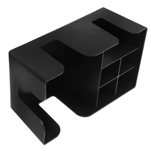 KOMBIUDA Multifunktionaler Papierbecherhalter mit Fächern Tischspender für Pappbecher Strohhalme und Deckel Eleganter Organizer für Büro Zuhause und Restaurant Schwarzes Design von KOMBIUDA