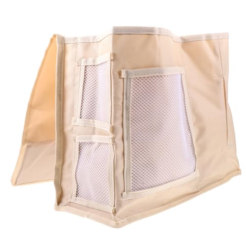 KOMBIUDA Oxford Stoff Aufbewahrungstasche Hängend Leicht Waschbar Multifunktional Bett Organizer Beistelltasche für Schlafzimmer und Wohnheim Beige von KOMBIUDA