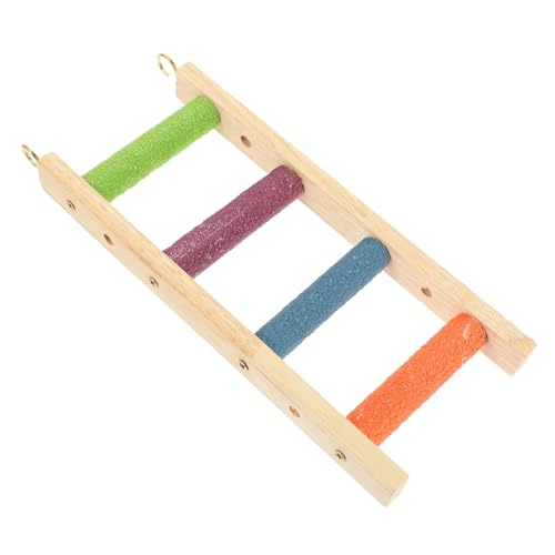 KOMBIUDA Papageien Kletterleiter aus Holz Robustes Vogelkäfig für Wellensittiche und Kleine Vögel Abnutzungsresistente Sichere Hölzerne Hamster Kletterleiter Fördert Bewegung und von KOMBIUDA