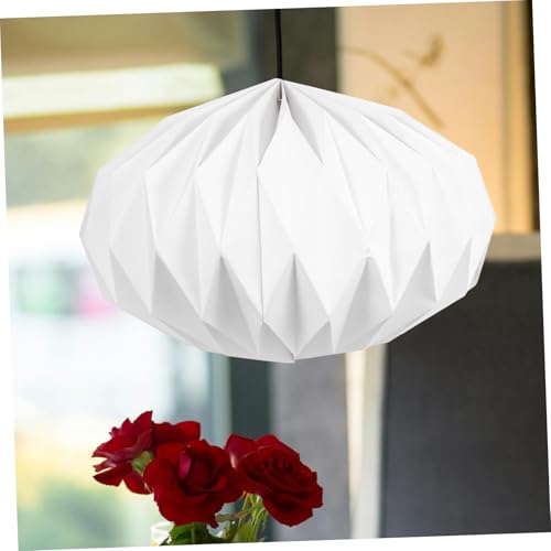KOMBIUDA Papier Lampenschirm Faltbar Geometrisch Weiß Dekorativer DIY Lampenschirm Abnehmbar Für Kronleuchter Hängelampe Zimmer Party Deko von KOMBIUDA