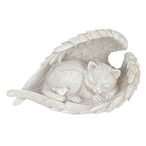 KOMBIUDA Pet Memorial Stein Schutzfigur Katze Statue Wetterfest Langlebig Gartendekoration Indoor Outdoor Kompakt als Haustier Gedenkstein Geschenk für Katzenfreunde von KOMBIUDA