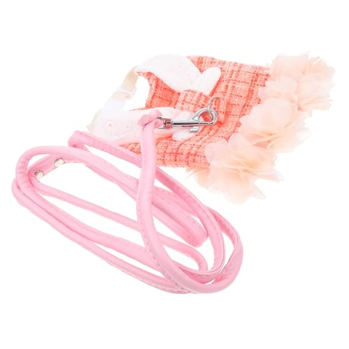 KOMBIUDA Pet Rabbit Harness Leash Leichtes Kaninchen Geschirr mit Modischem Design Niedliches Outdoor Kaninchen Kostüm für Zwergkaninchen Atmungsaktives Orangefarbenes S Kleidungszubehör von KOMBIUDA