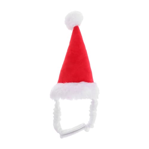 KOMBIUDA Plüsch Weihnachtsmütze für Kleine Haustiere Rote Kuschelkappe mit Elastischem Geeignet für Katzen Hunde und Hamster Festliches Haustierkostüm für Weihnachten und Partys von KOMBIUDA