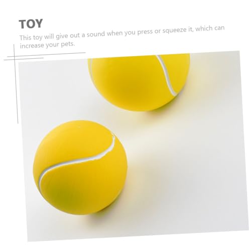 KOMBIUDA Quietschendes Hundespielzeug Tennisform aus Langlebigem Latex mit Baumwollfüllung Interaktives Kauspielzeug zur Zahnpflege für Große Hunde Unterhaltsam und Zahnfreundlich von KOMBIUDA
