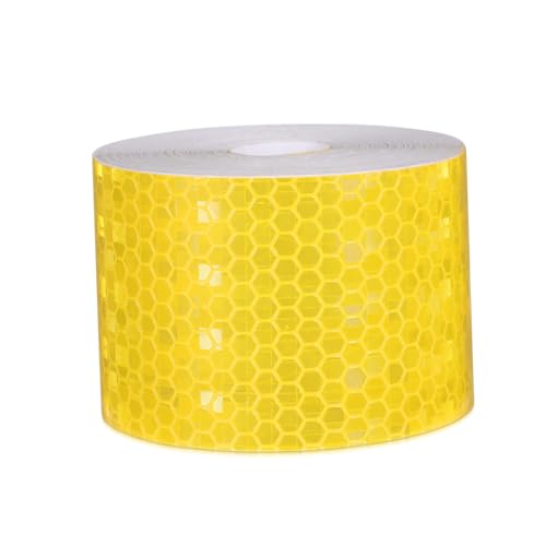 KOMBIUDA Reflektierendes Warnband Sicherheitsklebeband Gelb Hochsichtbar Wetterfest Für Verkehrsabsperrung Parkplatz Baustelle Sicherheitsabsperrung von KOMBIUDA