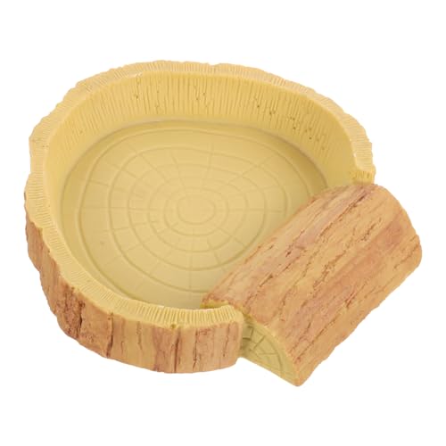 KOMBIUDA Reptilien Wasserschale aus Sicherem Harz rutschfest und Auslaufsicher Dekoratives Terrarium Wassernapf Geeignet für Echsen Schildkröten Geckos und Wasserlebewesen Leicht zu von KOMBIUDA