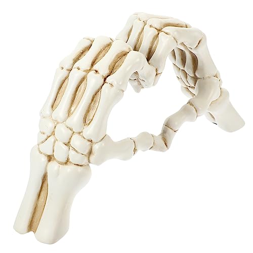 KOMBIUDA Resin Skelett Hand Herz Dekofigur Stilvolle Desktop und Schlafzimmerdekoration Einfache Moderne Kunstharz Skulptur für Wohnzimmer und Büro Herz Hand Ornamentgestaltung von KOMBIUDA
