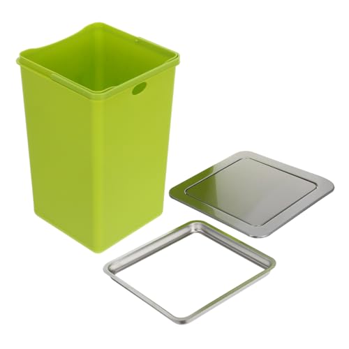 KOMBIUDA Restaurant Swing Hotel Arbeitsplatte Top Bin Eingebauter Platzsparender Home Can Küchenbehälter Müllkorb Eingebetteter Drop In Und Waschraum Swinging Drop Papierkorb Mülldeckel von KOMBIUDA