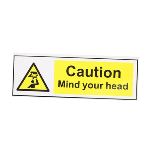 KOMBIUDA Selbstklebendes Warnschild Achtung Kopf Robustes Sichtbar Warnaufkleber für Niedrige Decken und Überkopfbereich für Baustellen und Werkstätten von KOMBIUDA