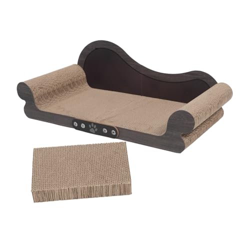 KOMBIUDA Sofa Geformtes Katzenkratzbrett aus Verschleißfestem Wellpappe-Material mit Kopfstützen Fördert Natürliche Kratzgewohnheiten Leicht zu Montierendes Kratzpad für Indoor-Katzen KOMBIUDA Sofa Geformtes Katzenkratzbrett aus Verschleißfestem Wellpappe-Material mit Kopfstützen Fördert Natürliche Kratzgewohnheiten Leicht zu Montierendes Kratzpad für Indoor-Katzen von KOMBIUDA