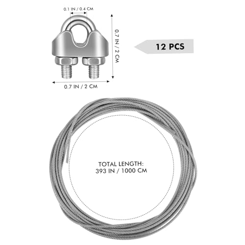 KOMBIUDA Tension Wire Kit aus Edelstahlseil mit U Förmigen Drahtseilklemmen Rostfrei Verschleißfest Einfach zu Montieren für Rigging Sonnenschutz Patio String Lights KOMBIUDA Tension Wire Kit aus Edelstahlseil mit U Förmigen Drahtseilklemmen Rostfrei Verschleißfest Einfach zu Montieren für Rigging Sonnenschutz Patio String Lights von KOMBIUDA