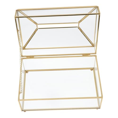 KOMBIUDA Transparente Taschentücher Box Nordic Stil mit Goldfarbenem Rand Kompakt und Stabil Modernes Design für Haushalt und Büro Praktische Serviettenbox mit Glatten Kanten Eleganter von KOMBIUDA