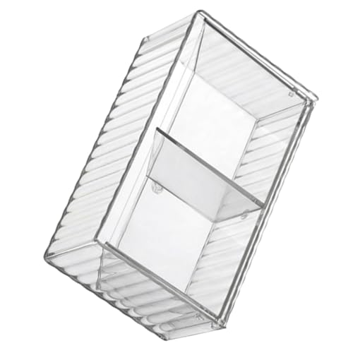 KOMBIUDA Transparente Wandhalterung Organizer Box mit Deckel Multifunktionale Aufbewahrungsbox für Wattestäbchen Kosmetikpads und Baumwolle Große Kapazität für Badezimmer und Büro von KOMBIUDA