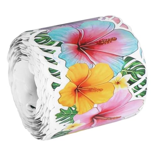 KOMBIUDA Tropische Pinnwand Bordüre Selbstklebend Blumen und Blattmuster für Klassenzimmer Büro Home Office Sommerdekorationen Vielseitig Einsetzbar Stilvoller für Jede Wand von KOMBIUDA