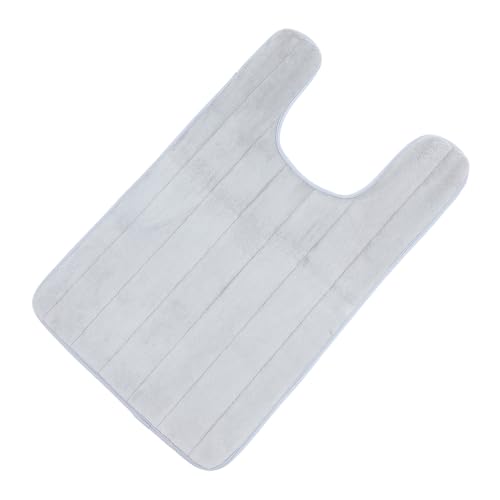 KOMBIUDA U förmige rutschfeste Wc Matte aus Fleece Saugfähige Toilettenbodenauflage Weicher Elastischer Badvorleger für Badezimmer und Haushalt von KOMBIUDA