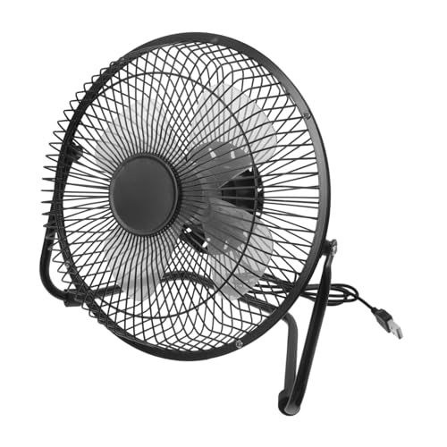 KOMBIUDA USB Mini Tischventilator Leiser Metallventilator Portabel Desktop Laptop Kühlung Schwarz von KOMBIUDA