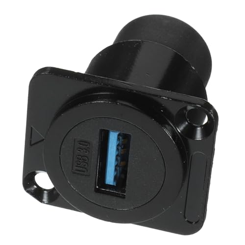 KOMBIUDA USB Panel Mount Buchse USB Einbaubuchse Gerade Terminal Kupplung Schwarz Einbaustecker Adapter für Datenübertragung und Ladegeräte von KOMBIUDA