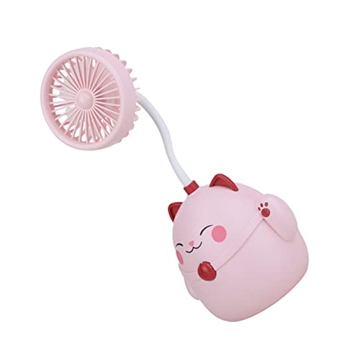KOMBIUDA USB Tischventilator mit Stifthalter Tragbarer Leiser Lüfter für Schreibtisch USB Aufladbar Drehbar für Büro Schlafzimmer und Studentenwohnheim Rosa von KOMBIUDA