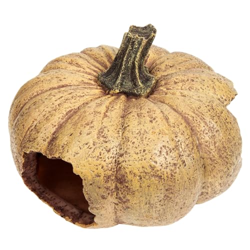 KOMBIUDA Verschleißfestes Reptilienversteck Kürbis aus Harz Dekoratives Terrarium Zubehör Multifunktional als Ruheplatz und Versteck für Eidechsen Spinnen Hamster Lebendige von KOMBIUDA