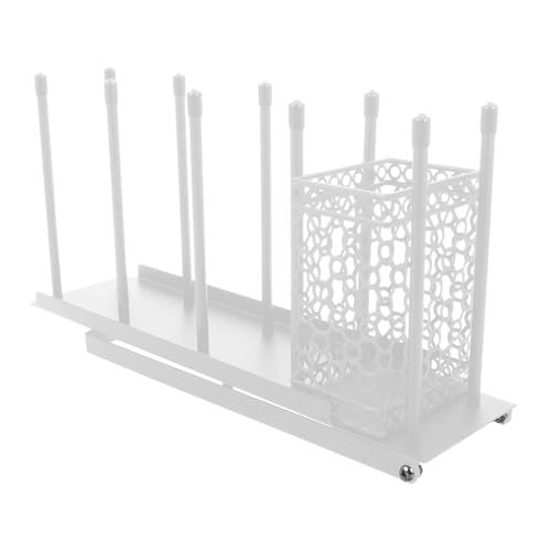 KOMBIUDA Verstellbarer Kaffeebecherhalter mit Fächern Metall Organizer für Einwegbecher Integrierter Aufbewahrungskorb für Rührstäbchen und Kaffeezubehör für Bar und Theke von KOMBIUDA