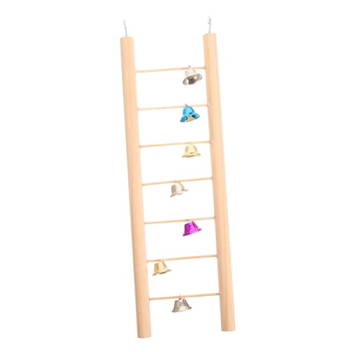 KOMBIUDA Vogelleiter aus Naturholz Stufiges Kletterspielzeug für Papageien Wellensittiche und Hamster Sicheres Klettern und Training Fördert Bewegung und Spielspaß im Käfig von KOMBIUDA