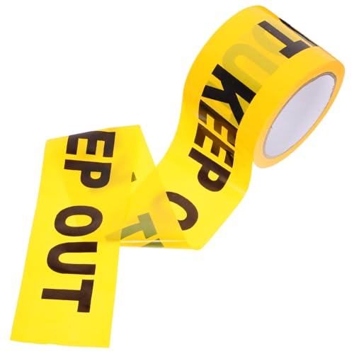 KOMBIUDA Warnband Gelb Nicht Selbstklebend Warnhinweis Absperrband Gefahrenmarkierung für Baustellen Kriminalszene Zutritt Unbefugte Verboten Vielseitiges Sicherheitsband von KOMBIUDA