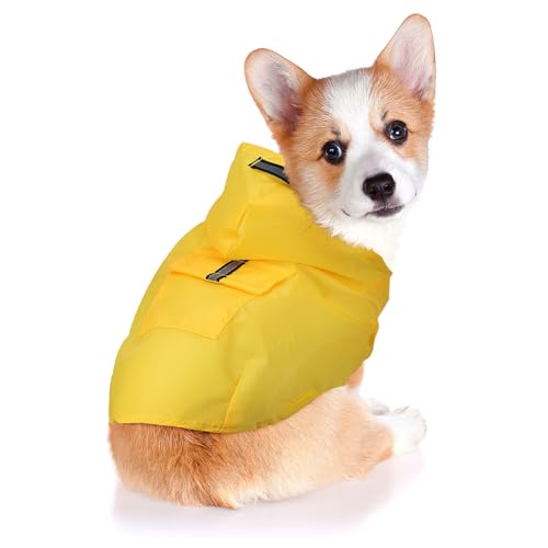 KOMBIUDA Wasserdichter Hunderegenmantel mit Kapuze und Reflektierenden Streifen Leichter Strapazierfähiger Polyester für Kleine Hunde Bequemer Sitz für Regnerische Spaziergänge und Erhöhte KOMBIUDA Wasserdichter Hunderegenmantel mit Kapuze und Reflektierenden Streifen Leichter Strapazierfähiger Polyester für Kleine Hunde Bequemer Sitz für Regnerische Spaziergänge und Erhöhte von KOMBIUDA