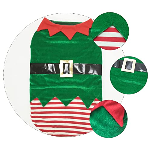 KOMBIUDA Weihnachtliches Hundekostüm Grüne Elfenverkleidung Festliches Haustier Outfit für Party und Outdoor Aktivitäten von KOMBIUDA