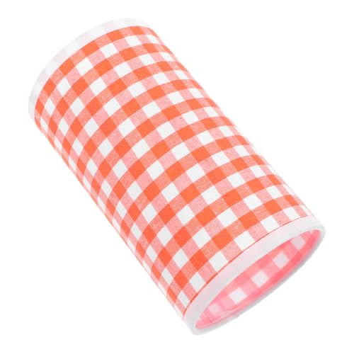 KOMBIUDA Zylindrischer Lampenschirm Orange Kariert Höhe Vielseitig Kompatibel mit Pendel Tisch und Wandleuchten Einfache Installation ohne Werkzeug Pflegeleichte Oberfläche von KOMBIUDA