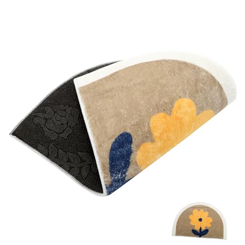 KOMBIUDA rutschfeste Halbrunde Badematte aus Weichem Saugfähigem Chenille mit Dicker Mikrofaser Waschbarer Badvorleger für Badezimmer Wohnzimmer und Eingangsbereich Dekorativer Bodenmatte KOMBIUDA rutschfeste Halbrunde Badematte aus Weichem Saugfähigem Chenille mit Dicker Mikrofaser Waschbarer Badvorleger für Badezimmer Wohnzimmer und Eingangsbereich Dekorativer Bodenmatte von KOMBIUDA