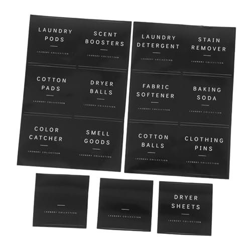 KOMBIUDA Wasserdichte Waschmittel Etiketten Aufkleber für Flaschen und Behälter zur Klaren Kennzeichnung und Organisierten Aufbewahrung im Waschraum von KOMBIUDA