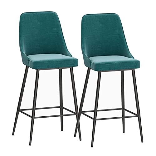KOMFGT Barhocker Barhocker Esszimmerstuhl Metall Barhocker 2er Set Barhocker mit hoher Rückenlehne Samt Barhocker Metall Schwarz Fußstütze Bauernhaus Insel Stühle Frühstück Esszimmer S von KOMFGT