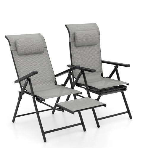 KOMFOTTEU 2er-Set Sonnenliege mit verstellbaren Rückenlehne, Liegestuhl Gartenliege mit Armlehnen & ausziehbaren Fußstützen, Strandliege bis 150 kg für Garden, Strand,Pool KOMFOTTEU 2er-Set Sonnenliege mit verstellbaren Rückenlehne, Liegestuhl Gartenliege mit Armlehnen & ausziehbaren Fußstützen, Strandliege bis 150 kg für Garden, Strand,Pool von KOMFOTTEU