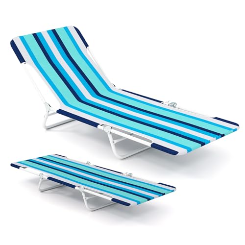 KOMFOTTEU 2er Set Strandliege klappbar, Sonnenliege mit 5-Fach verstellbarem Rücken & Fußstütze, Liegestuhl mit Metallrahmen & Tragegurt, Klappliege bis 150 kg, für Strand, Garten, Pool KOMFOTTEU 2er Set Strandliege klappbar, Sonnenliege mit 5-Fach verstellbarem Rücken & Fußstütze, Liegestuhl mit Metallrahmen & Tragegurt, Klappliege bis 150 kg, für Strand, Garten, Pool von KOMFOTTEU