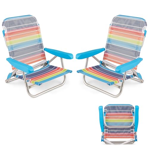 KOMFOTTEU 2er Set Strandstühle klappbar, Campingstühle mit 5-Fach Verstellbarer Rückenlehne, Liegestuhl mit Tragegurt, Belastung 150 kg, Klappstühle für Garten, Angeln KOMFOTTEU 2er Set Strandstühle klappbar, Campingstühle mit 5-Fach Verstellbarer Rückenlehne, Liegestuhl mit Tragegurt, Belastung 150 kg, Klappstühle für Garten, Angeln von KOMFOTTEU