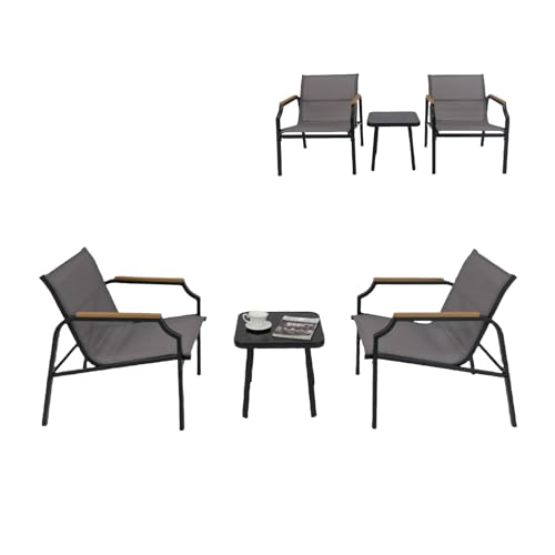 KOMFOTTEU 3 TLG. Gartenmöbel Set, Balkonset mit stabilem Metallgestell & atmungsaktivem Stoff, Gartengarnitur mit 2 Stühlen und Tisch, Sitzgruppe für Terrasse Balkon KOMFOTTEU 3 TLG. Gartenmöbel Set, Balkonset mit stabilem Metallgestell & atmungsaktivem Stoff, Gartengarnitur mit 2 Stühlen und Tisch, Sitzgruppe für Terrasse Balkon von KOMFOTTEU