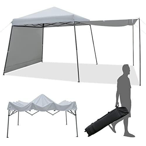 KOMFOTTEU 3x4,8 m Pop up Pavillon, Faltpavillon mit 2 verstellbaren Markisen, Partyzelt mit Rolltasche, Gartenzelt faltbar & Wasserdicht, Partyzelt für Garten, Terrasse, Hof von KOMFOTTEU