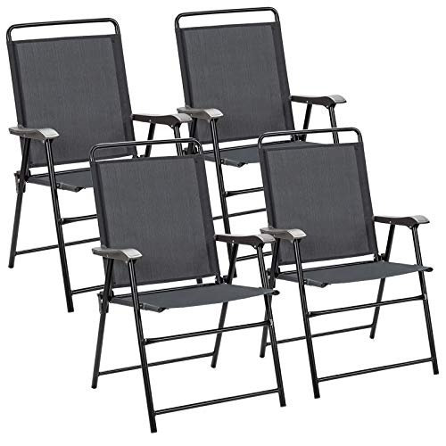 KOMFOTTEU 4er Set Klappstühle, Gartenstühle tragbar mit hoher Rückenlehne, Balkonstühle Campingstühle bis 150 kg belastbar, Terassestühle für Garten, Patio KOMFOTTEU 4er Set Klappstühle, Gartenstühle tragbar mit hoher Rückenlehne, Balkonstühle Campingstühle bis 150 kg belastbar, Terassestühle für Garten, Patio von KOMFOTTEU