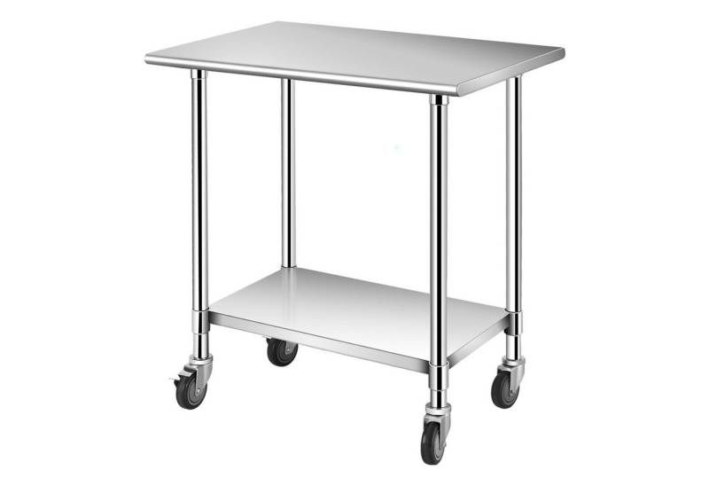 KOMFOTTEU Arbeitstisch Edelstahltisch, bis zu 250 kg, mit Rollen von KOMFOTTEU